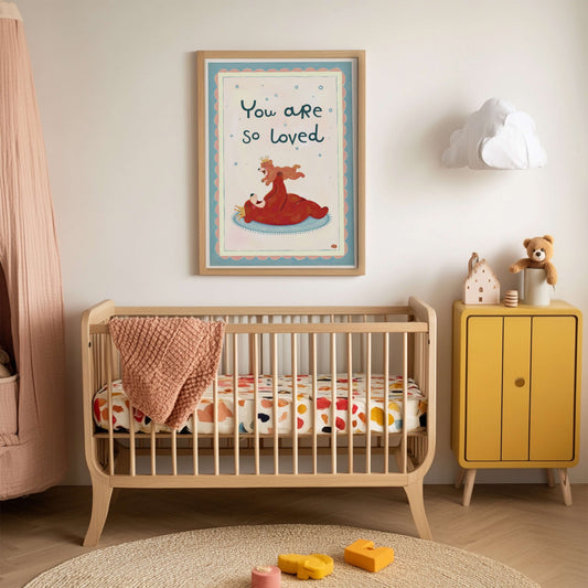 You Are So Loved - Bear Nursery Art Print (Vertical)