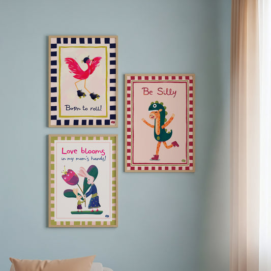 Born to Roll! - Flamingo Art Print