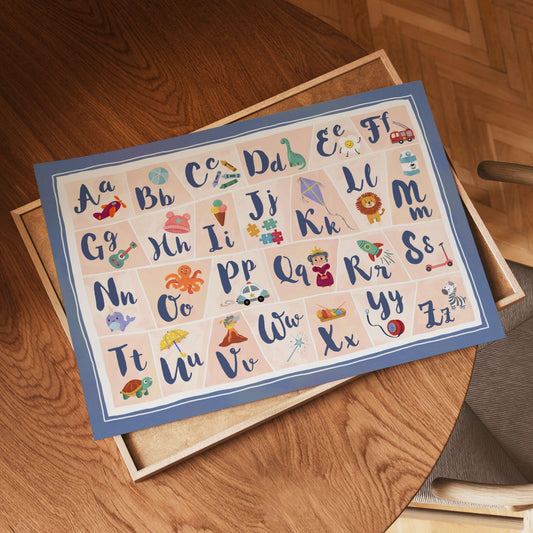 Alphabet - Kids Room Wall Art Print