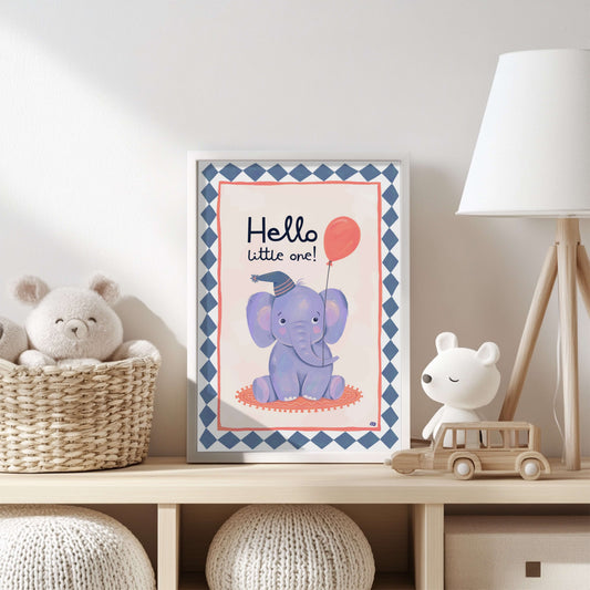 Hello Little One! - Elephant Nursery Art Print