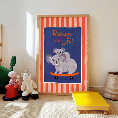 Rolling into Life! - Koala Art Print