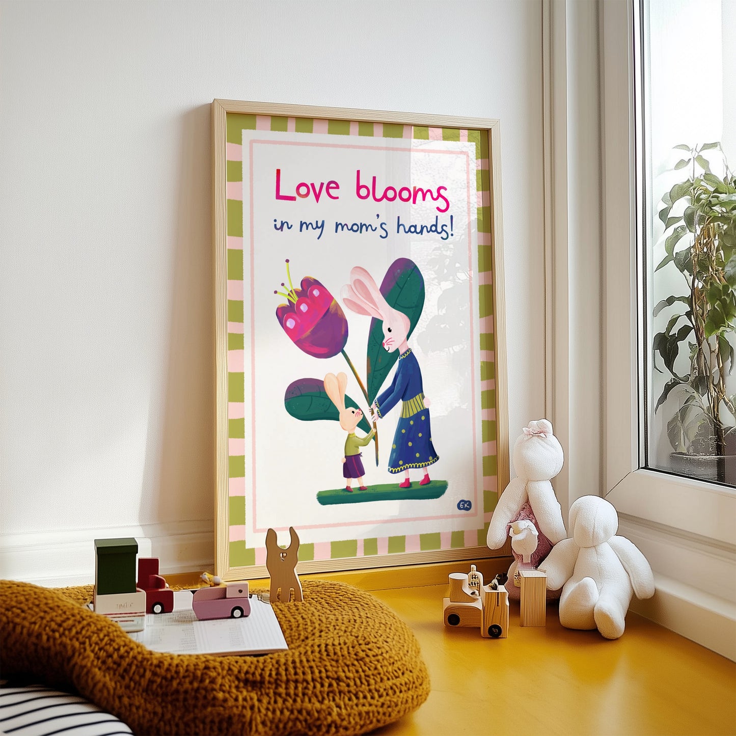 Love Blooms - Bunny Art Print
