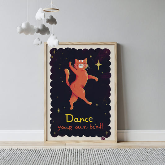 Dance Your Own Beat! - Cat Art Print