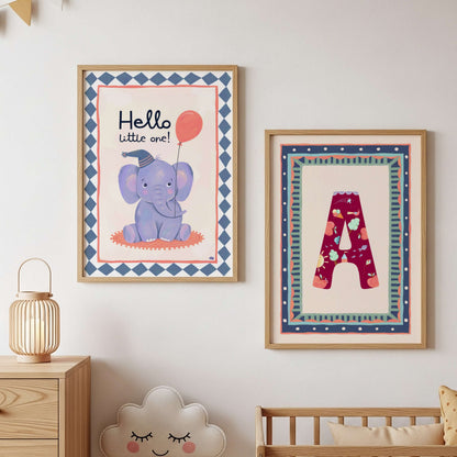 Hello Little One! - Elephant Nursery Art Print