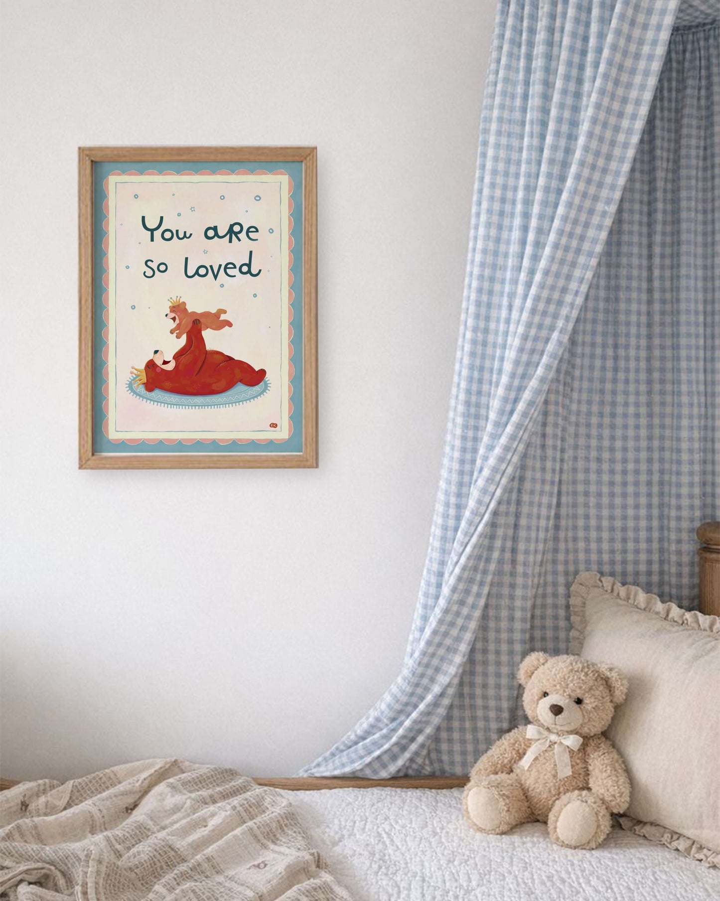 You Are So Loved - Bear Nursery Art Print (Vertical)