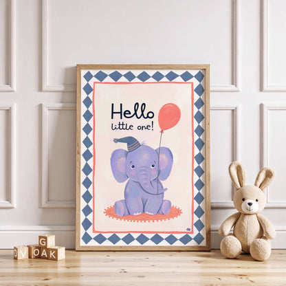 Hello Little One! - Elephant Nursery Art Print