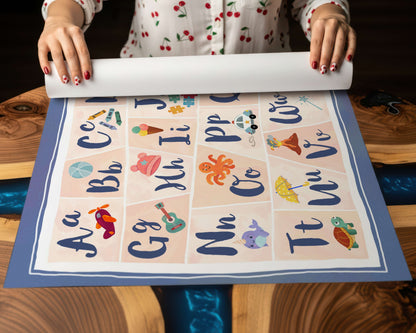 Alphabet - Kids Room Wall Art Print