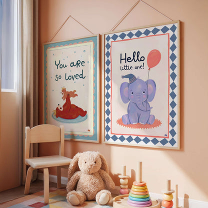 Hello Little One! - Elephant Nursery Art Print