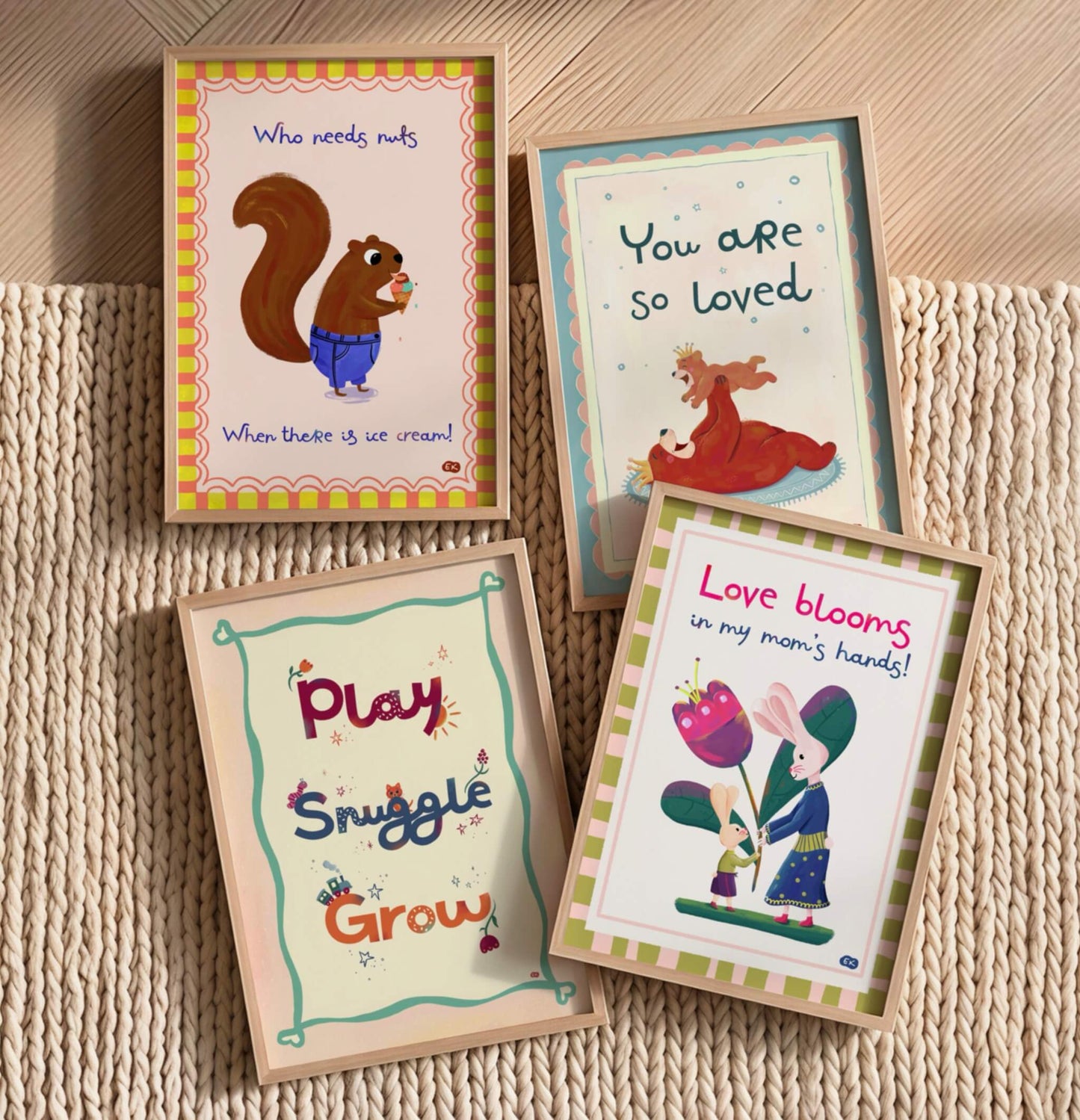 Play Snuggle Grow - Nursery Wall Art Print