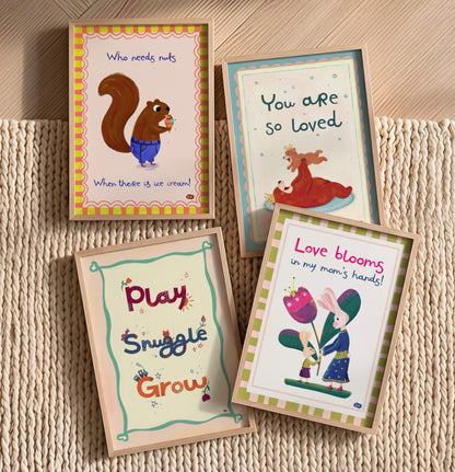 Play Snuggle Grow - Nursery Wall Art Print