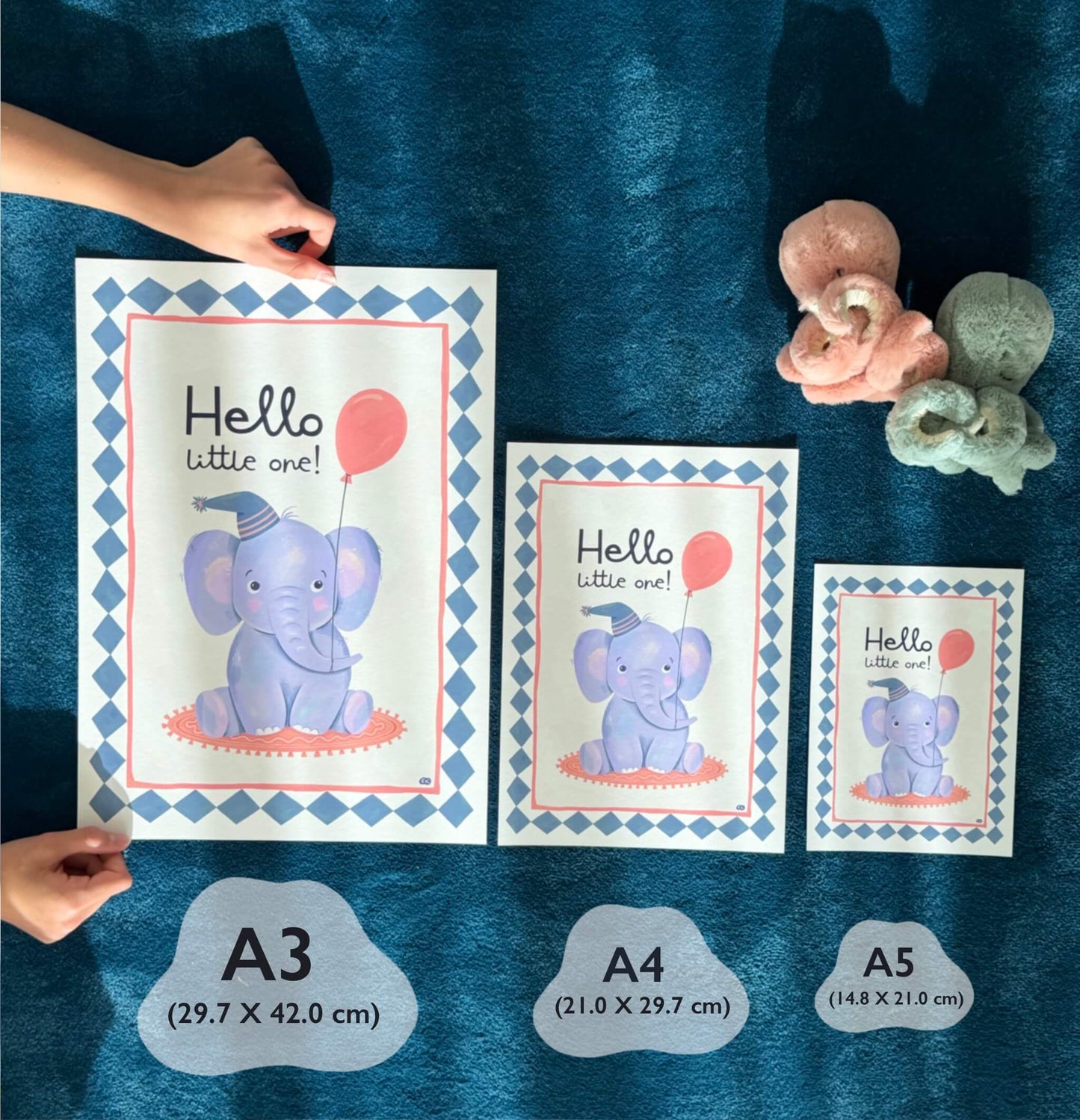 Hello Little One! - Elephant Nursery Art Print