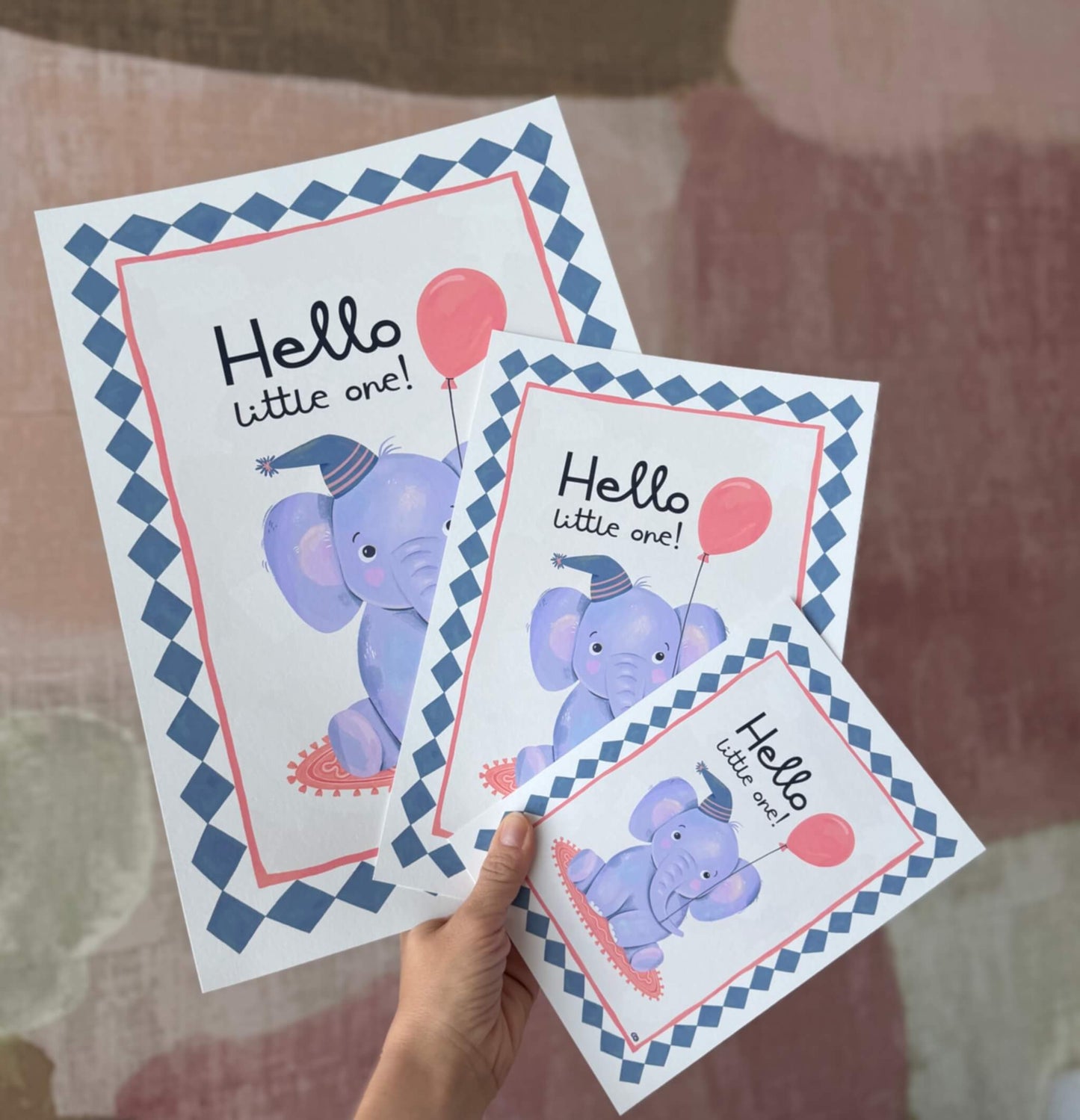 Hello Little One! - Elephant Nursery Art Print