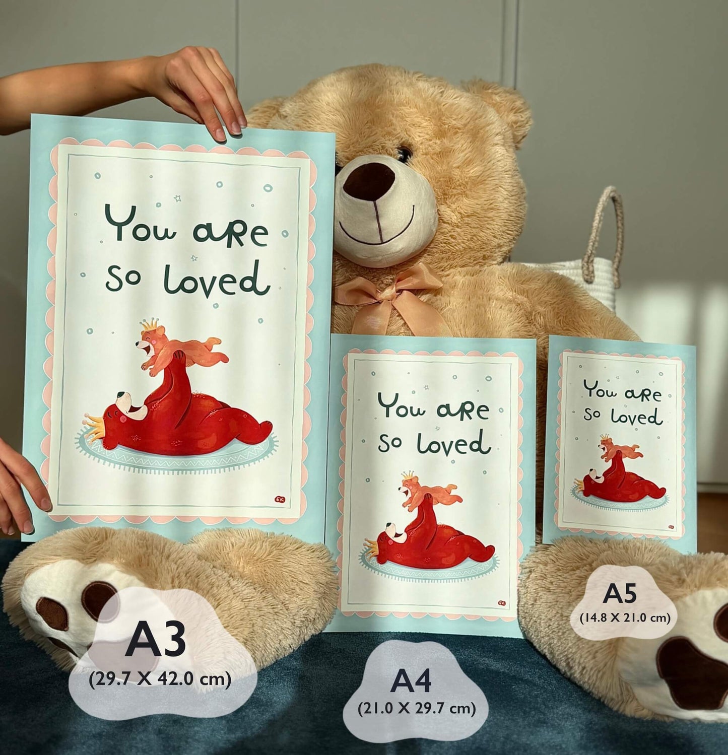 You Are So Loved - Bear Nursery Art Print (Vertical)