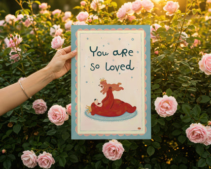 You Are So Loved - Bear Nursery Art Print (Vertical)