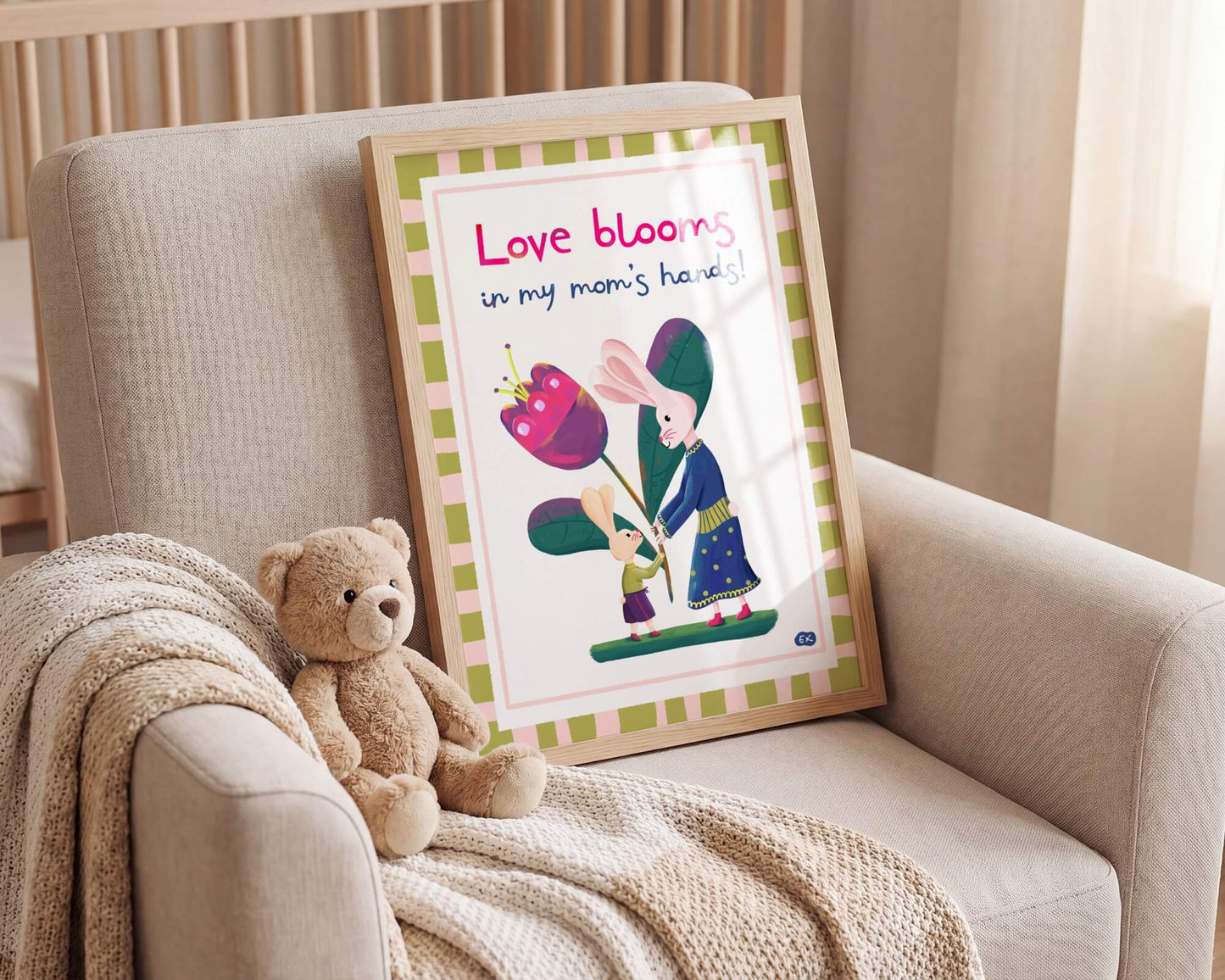 Love Blooms - Bunny Art Print