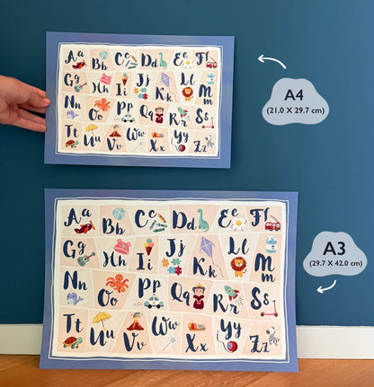 Alphabet - Kids Room Wall Art Print