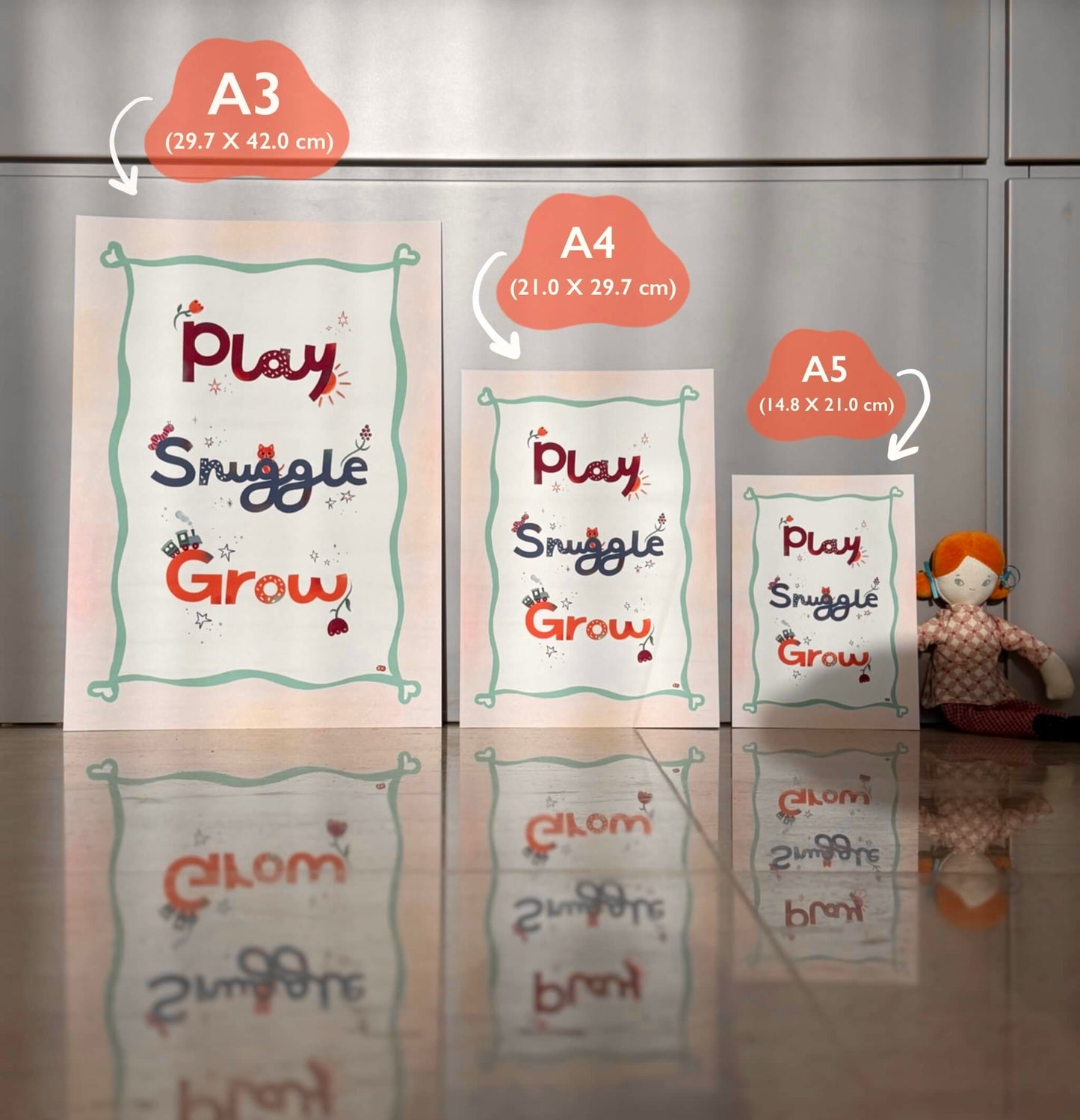 Play Snuggle Grow - Nursery Wall Art Print