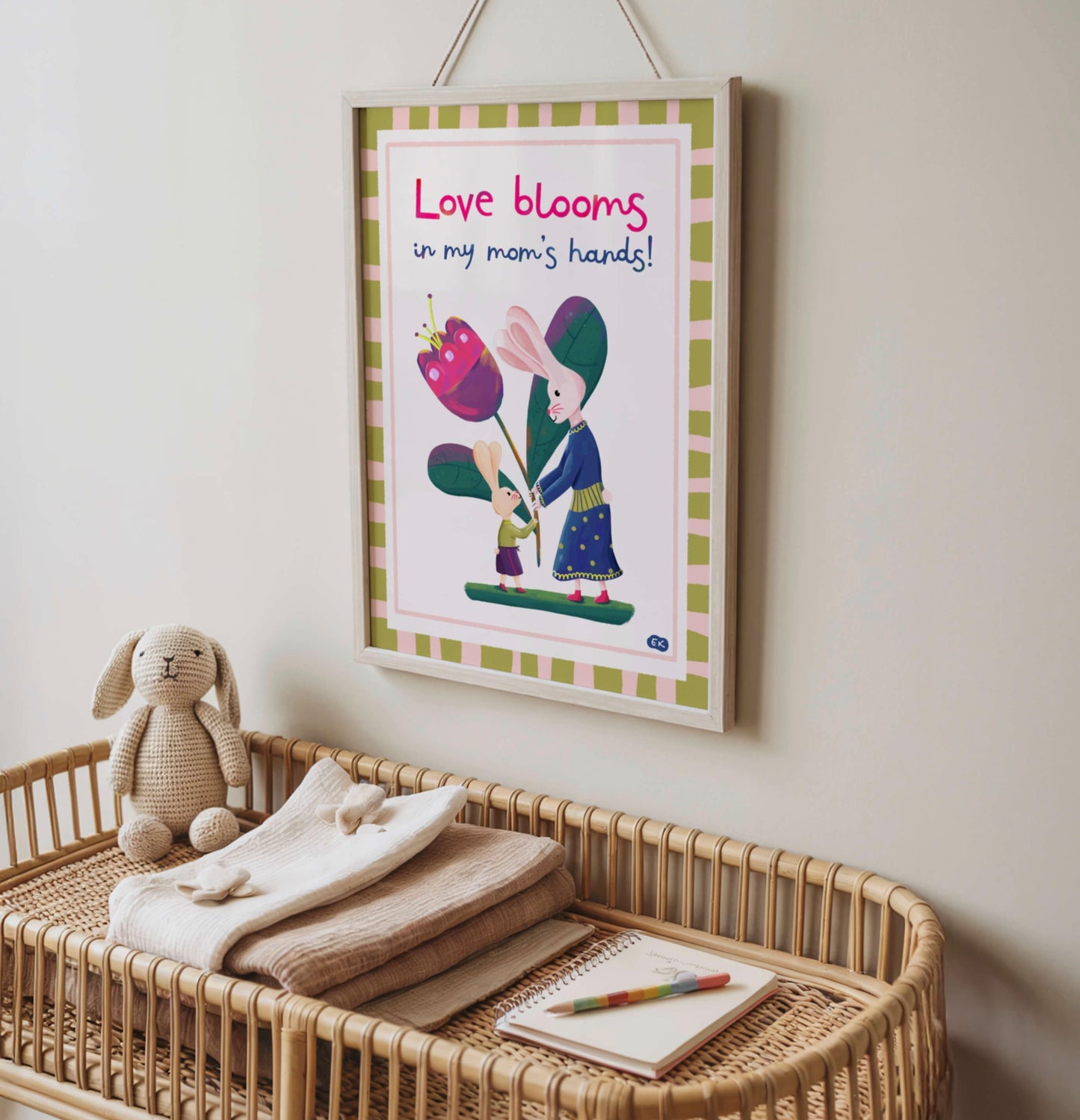 Love Blooms - Bunny Art Print
