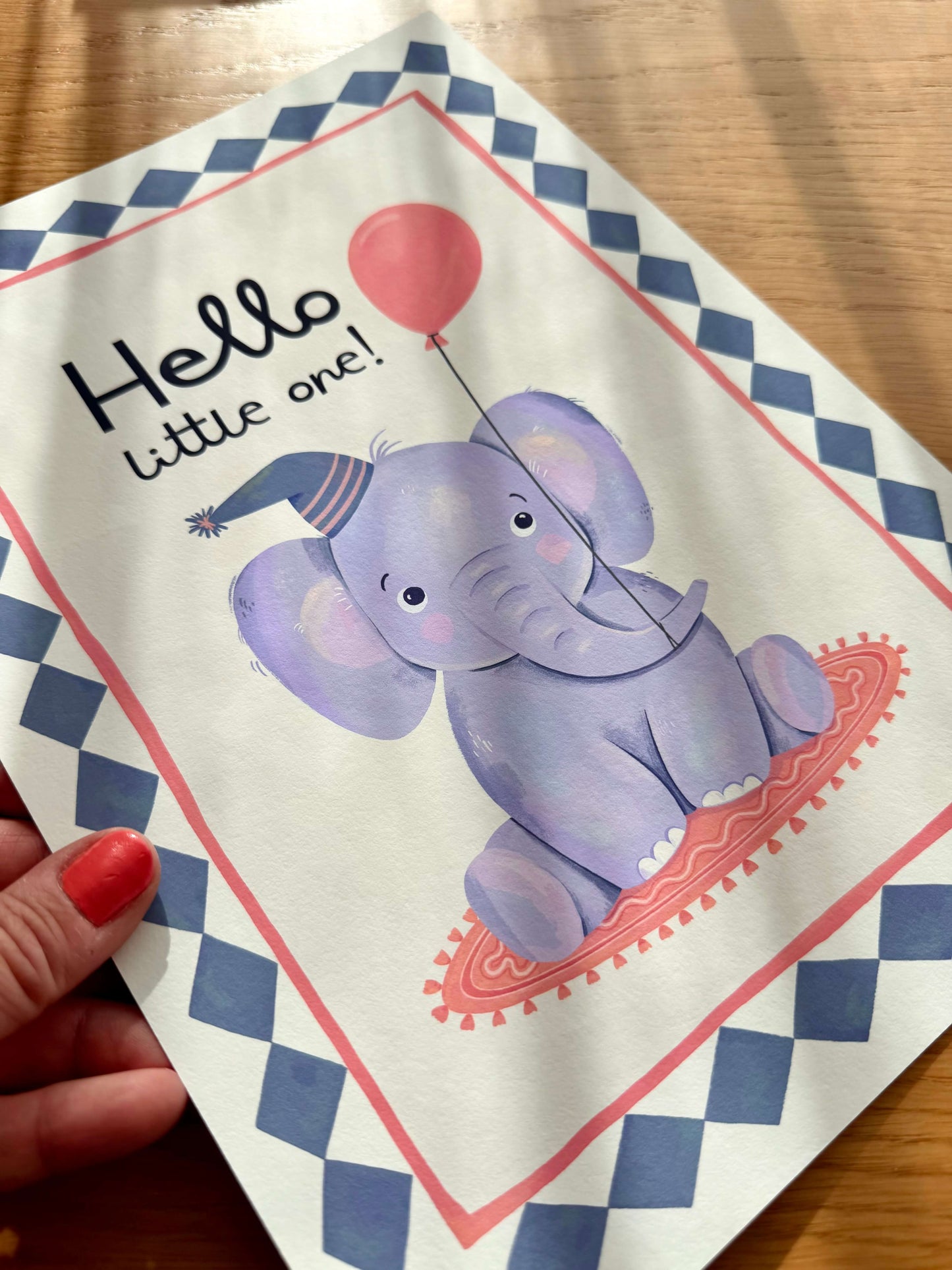 Hello Little One! - Elephant Nursery Art Print