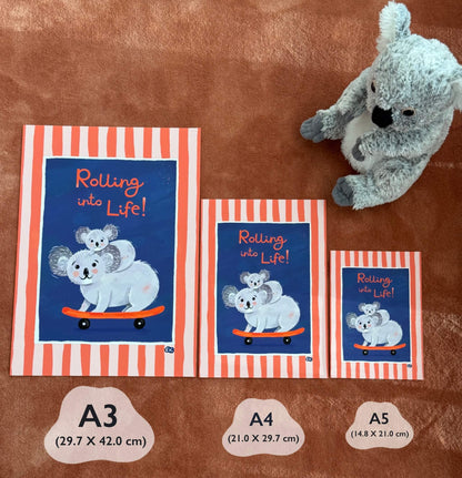 Rolling into Life! - Koala Art Print