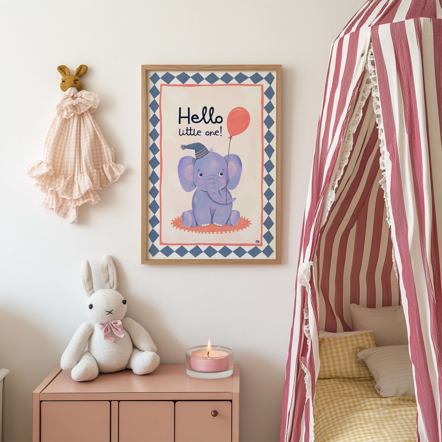 Hello Little One! - Elephant Nursery Art Print
