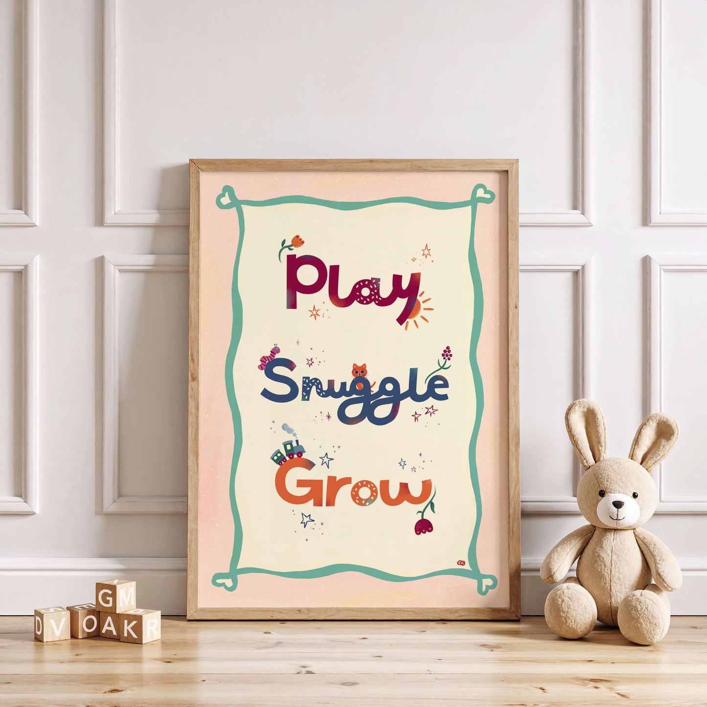 Play Snuggle Grow - Nursery Wall Art Print