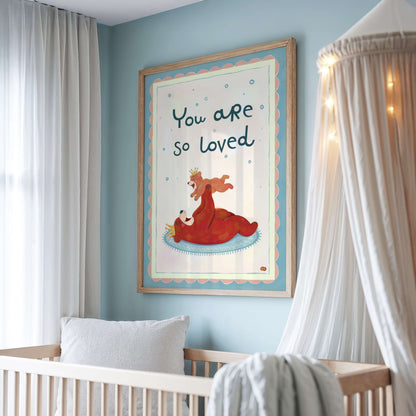 You Are So Loved - Bear Nursery Art Print (Vertical)