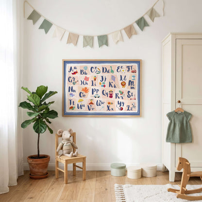 Alphabet - Kids Room Wall Art Print